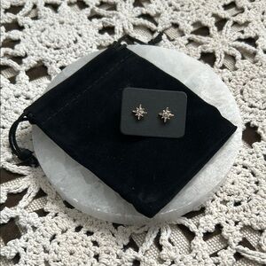 Rose Gold and Cubic Zirconia Starburst Earrings